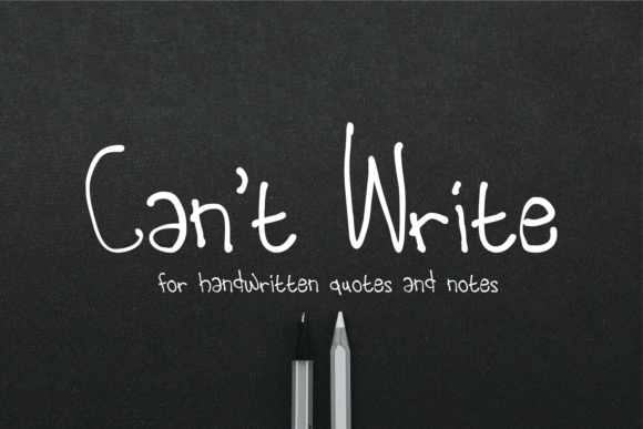 Can t Write: A Handwritten Font for Authentic Editorial Design